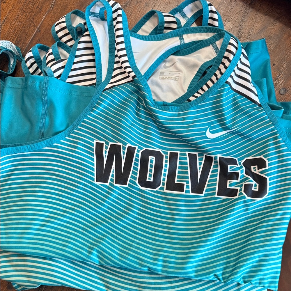 Lot of 13 Nike teal and Black track jersey various sizes